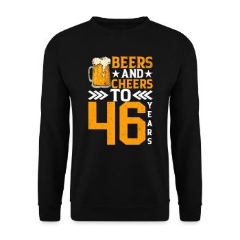 Prost Und Bier Auf 46 Jahre Frothy Mug Of Beer - Unisex Pullover - Schwarz - Vorne - Alina (178cm) & Michal (187cm)