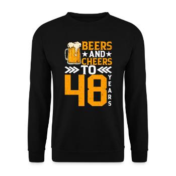 Prost Und Bier Auf 48 Jahre Frothy Mug Of Beer - Unisex Pullover - Schwarz - Vorne - Alina (178cm) & Michal (187cm)