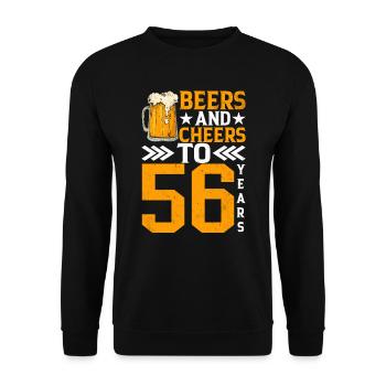 Acclamations et bière sur 56 ans de tasse mousseuse de bière - Sweat-shirt Unisexe - noir - Devant - Alina (178cm) & Michal (187cm)