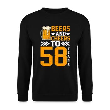 Prost Und Bier Auf 58 Jahre Frothy Mug Of Beer - Unisex Pullover - Schwarz - Vorne - Alina (178cm) & Michal (187cm)
