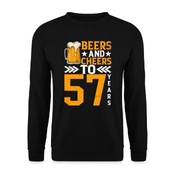 Prost Und Bier Auf 57 Jahre Frothy Mug Of Beer - Unisex Pullover - Schwarz - Vorne - Alina (178cm) & Michal (187cm)
