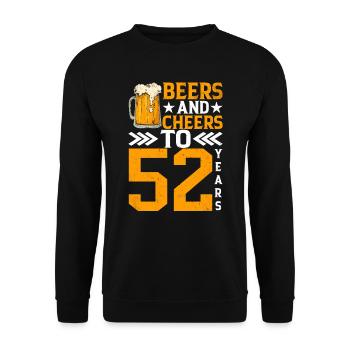 Prost Und Bier Auf 52 Jahre Frothy Mug Of Beer - Unisex Pullover - Schwarz - Vorne - Alina (178cm) & Michal (187cm)