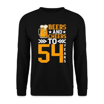 Prost Und Bier Auf 54 Jahre Frothy Mug Of Beer - Unisex Pullover - Schwarz - Vorne - Alina (178cm) & Michal (187cm)