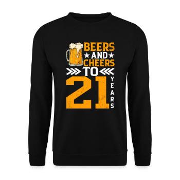 Prost Und Bier Auf 21 Jahre Frothy Mug Of Beer - Unisex Pullover - Schwarz - Vorne - Alina (178cm) & Michal (187cm)