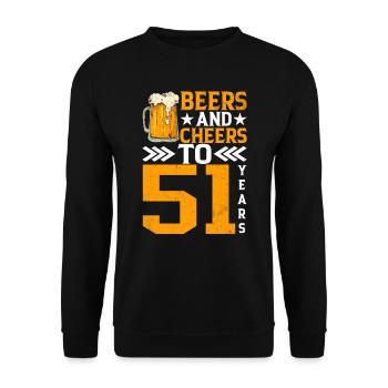 Prost Und Bier Auf 51 Jahre Frothy Mug Of Beer - Unisex Pullover - Schwarz - Vorne - Alina (178cm) & Michal (187cm)