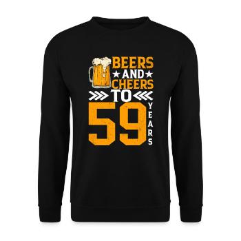 Prost Und Bier Auf 59 Jahre Frothy Mug Of Beer - Unisex Pullover - Schwarz - Vorne - Alina (178cm) & Michal (187cm)
