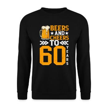 Acclamations et bière sur 60 ans de tasse mousseuse de bière - Sweat-shirt Unisexe - noir - Devant - Alina (178cm) & Michal (187cm)