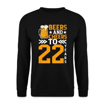 Prost Und Bier Auf 22 Jahre Frothy Mug Of Beer - Unisex Pullover - Schwarz - Vorne - Alina (178cm) & Michal (187cm)