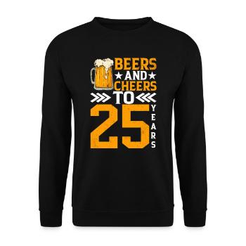 Prost Und Bier Auf 25 Jahre Frothy Mug Of Beer - Unisex Pullover - Schwarz - Vorne - Alina (178cm) & Michal (187cm)