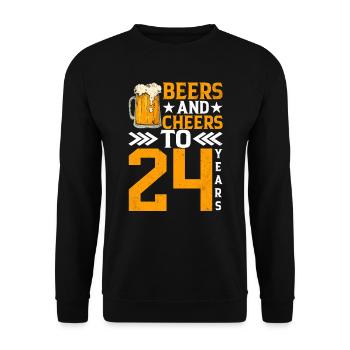 Acclamations et bière à 24 ans Chope de bière mousseuse - Sweat-shirt Unisexe - noir - Devant - Alina (178cm) & Michal (187cm)