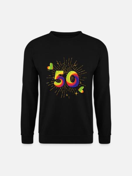 Tie-dye 50. Geburtstagsfeier 50 Jahre Alter - Unisex Pullover - Schwarz