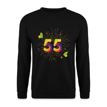 Tie-dye 55th birthday party 55 years old - Unisex Sweatshirt - black - Front - Alina (178cm) & Michal (187cm)