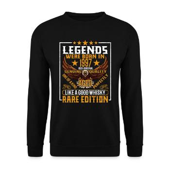 Legenden Wurden 1997 Geboren, Gealtert Wie Whisky - Unisex Pullover - Schwarz - Vorne - Alina (178cm) & Michal (187cm)
