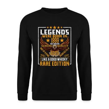 Legends Were Born in 1999, Aged Like Whisky - Unisex Sweatshirt - black - Front - Alina (178cm) & Michal (187cm)
