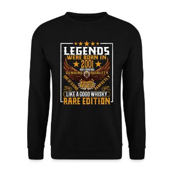 Les légendes sont nées en 2001, vieillies comme le whisky - Sweat-shirt Unisexe - noir - Devant - Alina (178cm) & Michal (187cm)