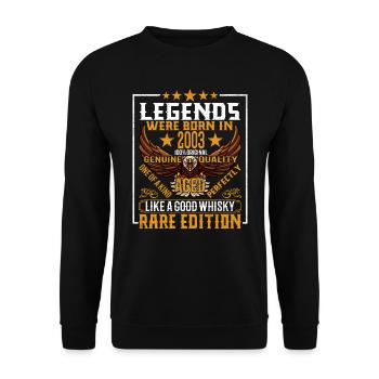 Les légendes sont nées en 2003, vieillies comme le whisky - Sweat-shirt Unisexe - noir - Devant - Alina (178cm) & Michal (187cm)