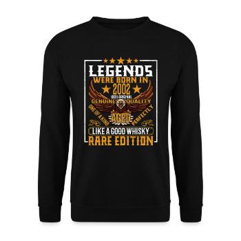 Legenden Wurden 2002 Geboren, Gealtert Wie Whisky - Unisex Pullover - Schwarz - Vorne - Alina (178cm) & Michal (187cm)
