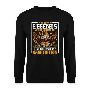 Legends Were Born in 2004, Aged Like Whisky - Unisex Sweatshirt - black - Front - Alina (178cm) & Michal (187cm)