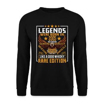 Les légendes sont nées en 2005, vieillies comme le whisky - Sweat-shirt Unisexe - noir - Devant - Alina (178cm) & Michal (187cm)