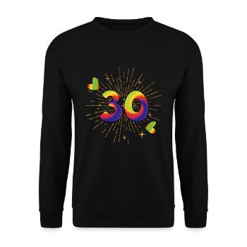 Tie-dye Fête du 30e anniversaire 30 ans - Sweat-shirt Unisexe - noir - Devant - Alina (178cm) & Michal (187cm)
