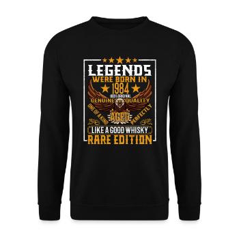 Legenden Wurden 1984 Geboren, Gealtert Wie Whisky - Unisex Pullover - Schwarz - Vorne - Alina (178cm) & Michal (187cm)