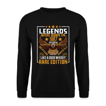 Legends Were Born in 1987, Aged Like Whisky - Unisex Sweatshirt - black - Front - Alina (178cm) & Michal (187cm)