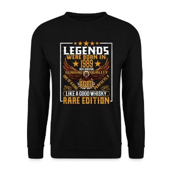 Legenden Wurden 1989 Geboren, Gealtert Wie Whisky - Unisex Pullover - Schwarz - Vorne - Alina (178cm) & Michal (187cm)