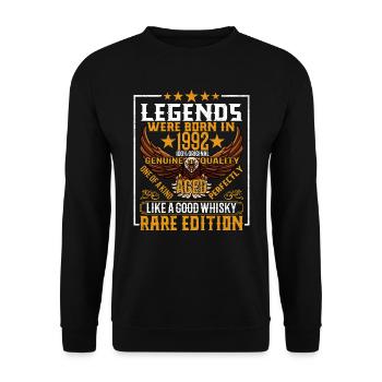 Legends Were Born in 1992, Aged Like Whisky - Unisex Sweatshirt - black - Front - Alina (178cm) & Michal (187cm)
