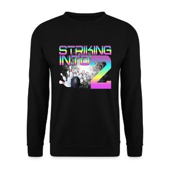 Hitting In 2 Bowling Bowlers 2nd Birthday Party - Unisex Sweatshirt - black - Front - Alina (178cm) & Michal (187cm)
