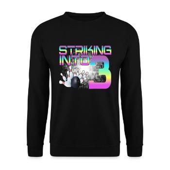 Hitting In 3 Bowling Bowlers 3rd Birthday Party - Unisex Sweatshirt - black - Front - Alina (178cm) & Michal (187cm)