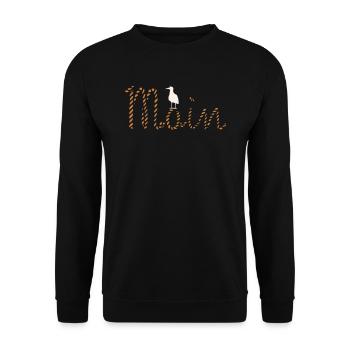 Moin ihr Spacken - Digga Spruch Meer Norddeutsch - Unisex Pullover - Schwarz - Vorne - Alina (178cm) & Michal (187cm)