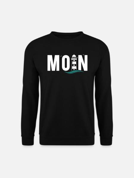 Moin ihr Spacken - Digga Spruch Meer Norddeutsch - Unisex Pullover - Schwarz