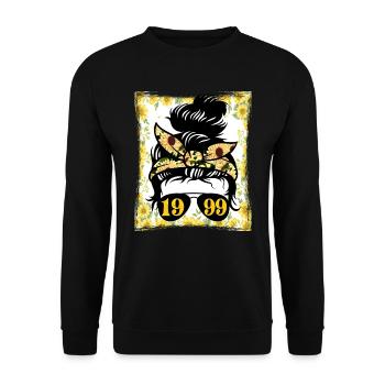 Tournesol Maman Née 1999 Anniversaire - Sweat-shirt Unisexe - noir - Devant - Alina (178cm) & Michal (187cm)