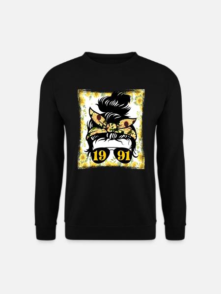 Sonnenblume Mama Geboren 1991 Geburtstag - Unisex Pullover - Schwarz