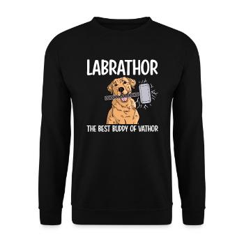 Labrathor Labrador Retriever Golden Retriever - Sweat-shirt Unisexe - noir - Devant - Alina (178cm) & Michal (187cm)