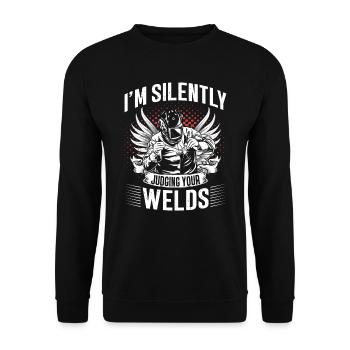 Welders Gifts, Funny Welder Welder Shirt, Welding - Unisex Sweatshirt - black - Front - Alina (178cm) & Michal (187cm)
