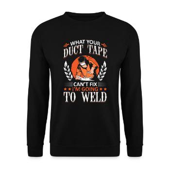 Welders Gifts, Funny Welder Welder Shirt, Welding - Unisex Sweatshirt - black - Front - Alina (178cm) & Michal (187cm)
