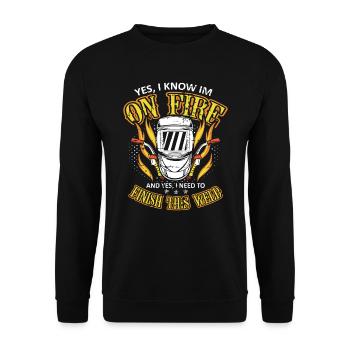Welders Gifts, Funny Welder Welder Shirt, Welding - Unisex Sweatshirt - black - Front - Alina (178cm) & Michal (187cm)