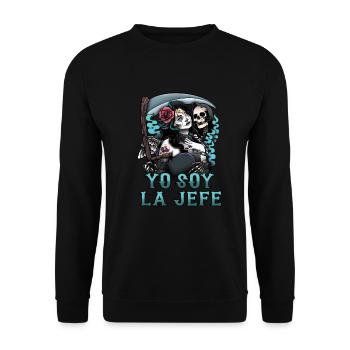 Yo Soy La Jefe Dia De Los Muertos Halloween - Unisex Sweatshirt - black - Front - Alina (178cm) & Michal (187cm)