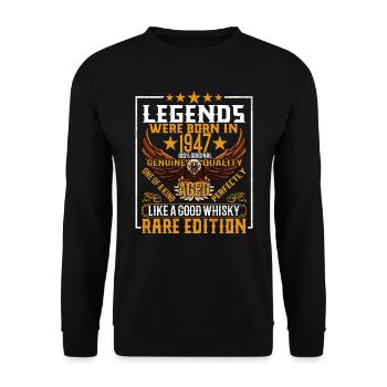 Les légendes sont nées en 1947, vieillies comme le whisky - Sweat-shirt Unisexe - noir - Devant - Alina (178cm) & Michal (187cm)