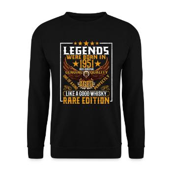 Legends Were Born in 1951, Aged Like Whisky - Unisex Sweatshirt - black - Front - Alina (178cm) & Michal (187cm)