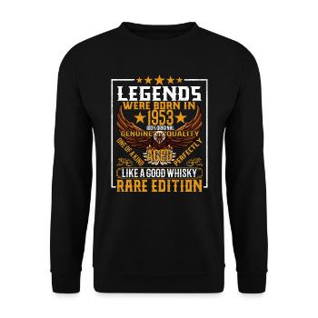 Legenden Wurden 1953 Geboren, Gealtert Wie Whisky - Unisex Pullover - Schwarz - Vorne - Alina (178cm) & Michal (187cm)