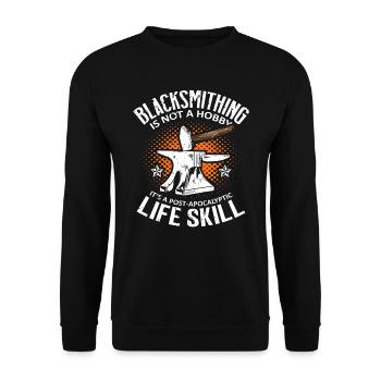 Forging Is Not a HobbySmith - Unisex Sweatshirt - black - Front - Alina (178cm) & Michal (187cm)