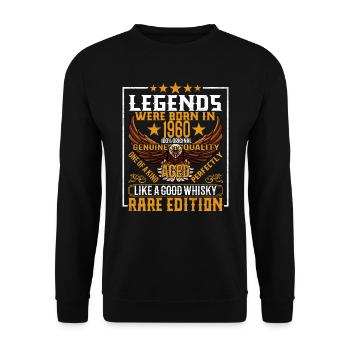 Legenden Wurden 1960 Geboren, Gealtert Wie Whisky - Unisex Pullover - Schwarz - Vorne - Alina (178cm) & Michal (187cm)