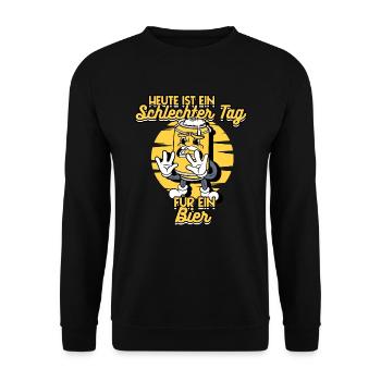 Es Ist Ein Schlechter Tag Für Ein Bier Lustiger - Unisex Pullover - Schwarz - Vorne - Alina (178cm) & Michal (187cm)