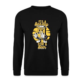 It's a bad day for a beer funnier - Unisex Sweatshirt - black - Front - Alina (178cm) & Michal (187cm)