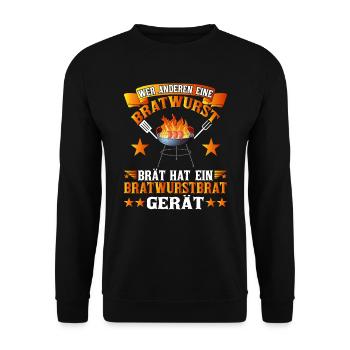 Official Federal GrillMaster Grill & Barbecue - Unisex Sweatshirt - black - Front - Alina (178cm) & Michal (187cm)