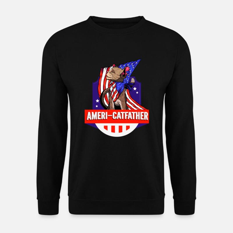 Ameri-catfather July 4 Independence Day - Unisex Sweatshirt - black