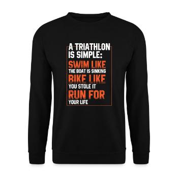 Triathlon Course Natation Cyclisme Athelete - Sweat-shirt Unisexe - noir - Devant - Alina (178cm) & Michal (187cm)