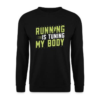Courir, c’est régler mon body runner Marathon Trail - Sweat-shirt Unisexe - noir - Devant - Alina (178cm) & Michal (187cm)